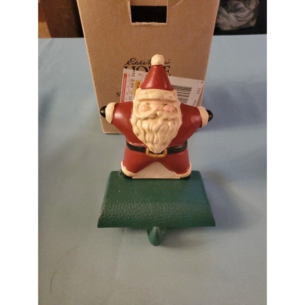 MIDWEST Eddie Bauer STAR SANTA Solid Cast Iron CHRISTMAS STOCKING Holder Hanger
